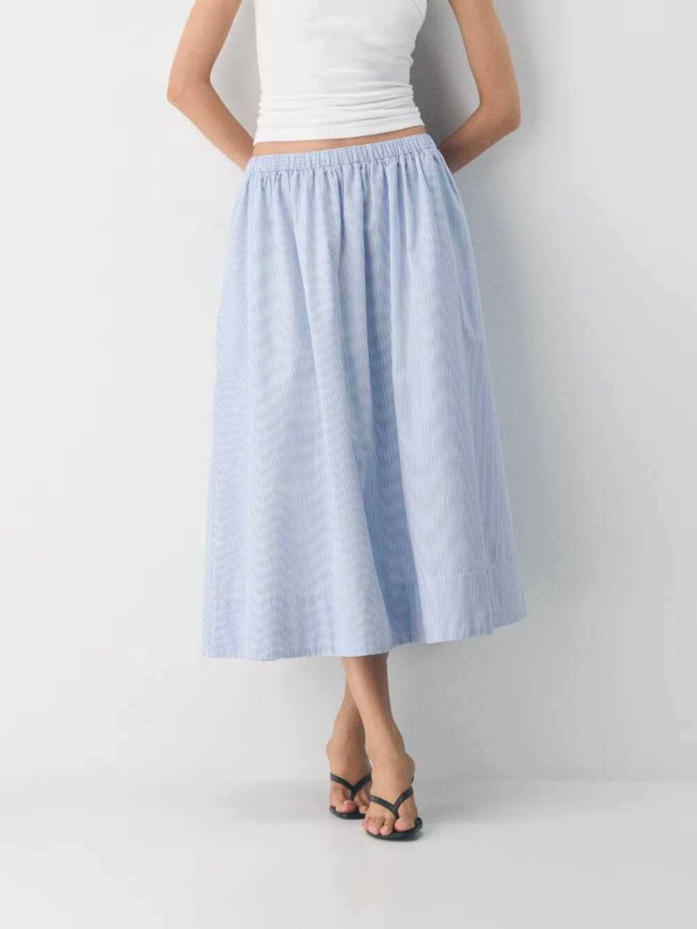 Aritzia Wilfred Luminary Poplin Skirt leighton pwnkl bl/wt Size 2XS NWOT